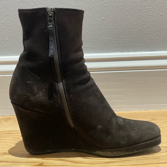 Prada Sport Brown Suede Ankle Sock Wedge Boots - Size 8 - Picture 5 of 16